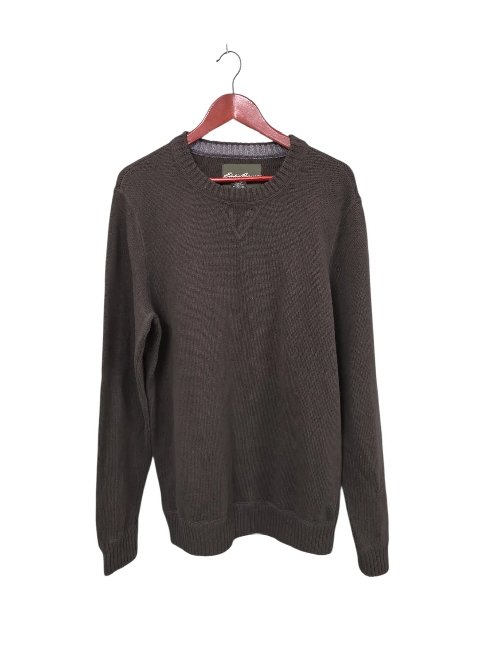Eddie Bauer Mens Large Tall Green Pullover Crewneck Sweater Outdoor Hiking - Picture 2 of 6